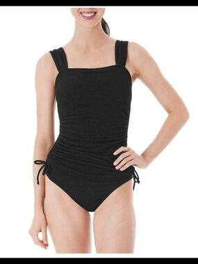 Black Ruched Two-Piece Swimsuit